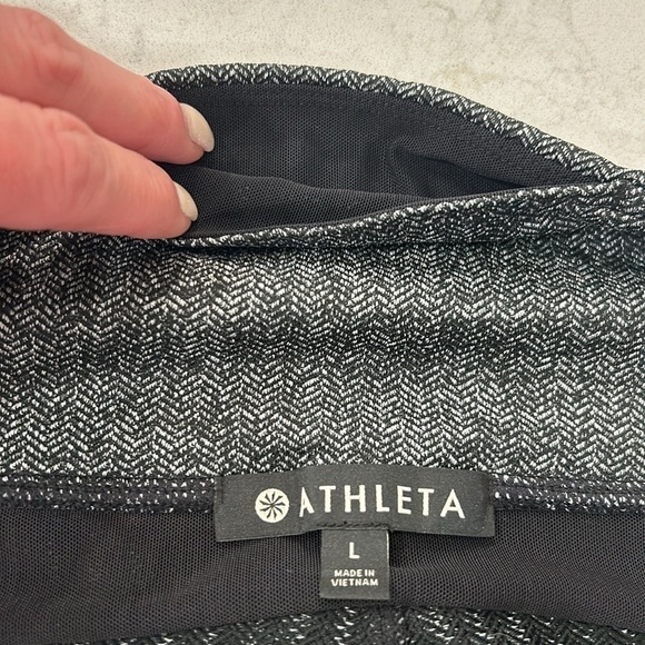 Athleta Tight Legging Pants Herringbone Houndstooth Mercer High Rise Grey Black - Picture 14 of 16